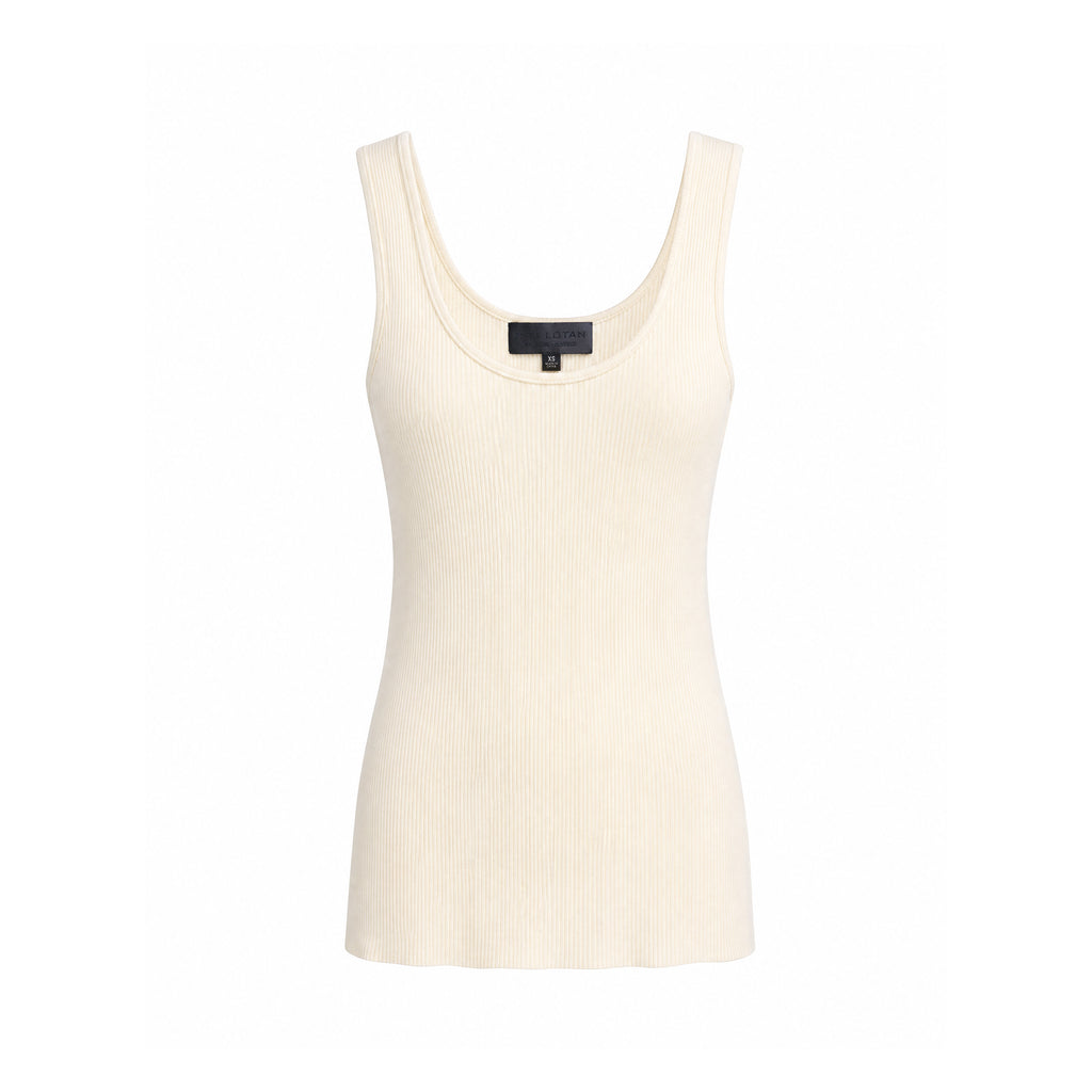 NILI LOTAN CREAM KNIT TANK TOP - SIZE XS