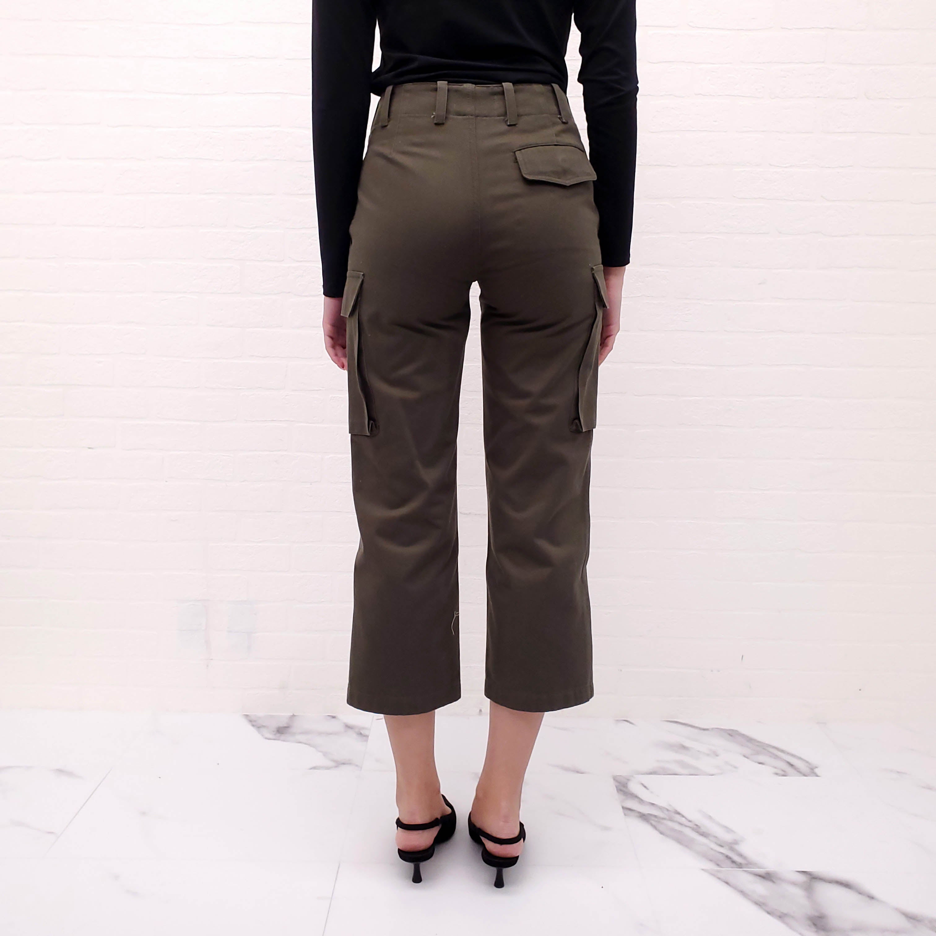 NILI LOTAN GREEN CARGO PANTS - SIZE 00