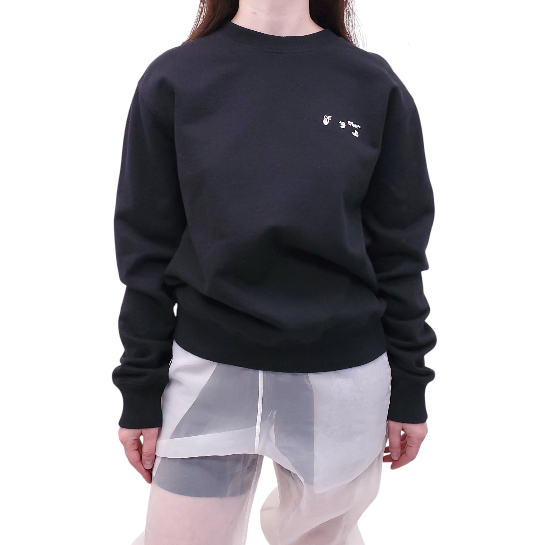OFF-WHITE BLACK LOGO SWEATSHIRT - SIZE M