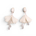 OSCAR DE LA RENTA CREAM BEADED DROP EARRINGS