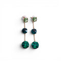 OSCAR DE LA RENTA GREEN AND GOLD DROP EARRINGS