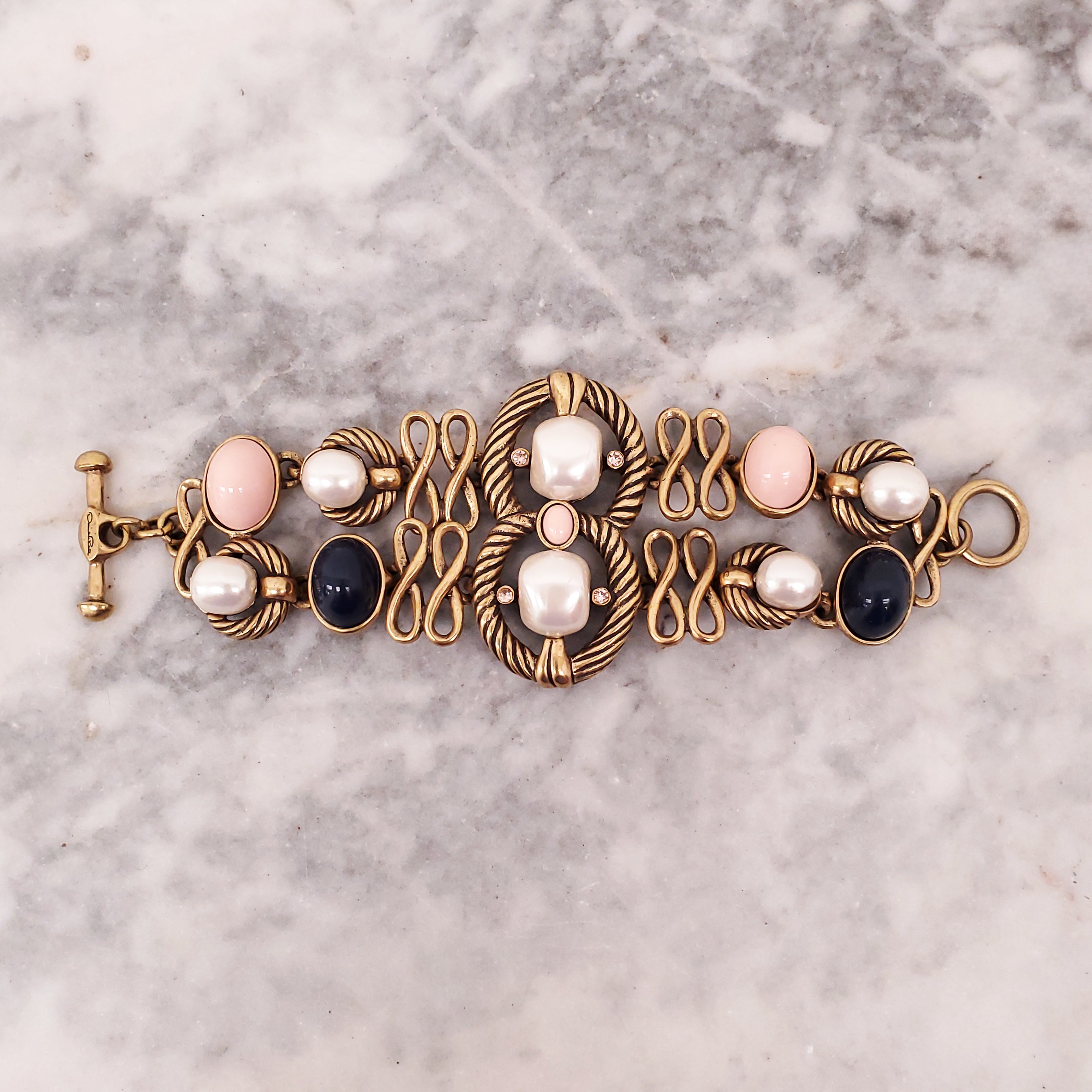 OSCAR DE LA RENTA PINK AND BLUE BRACELET