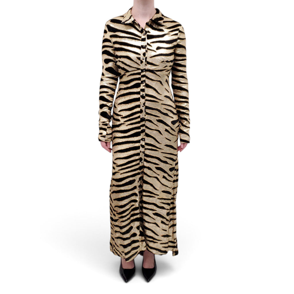 PACO RABANNE ANIMAL PRINT METALLIC DRESS - SIZE 40