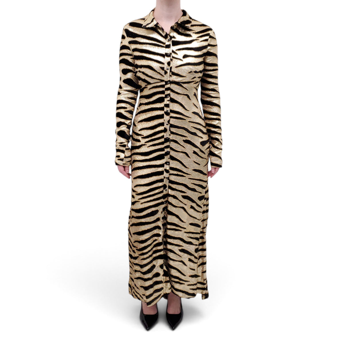 PACO RABANNE ANIMAL PRINT METALLIC DRESS - SIZE 40