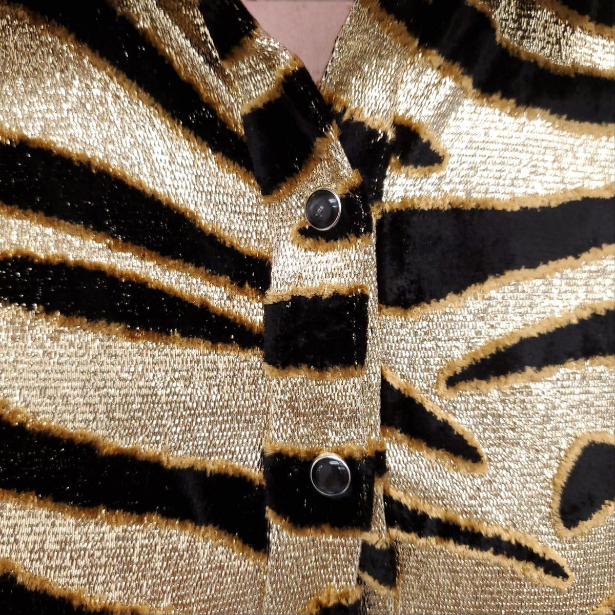 PACO RABANNE ANIMAL PRINT METALLIC DRESS - SIZE 40