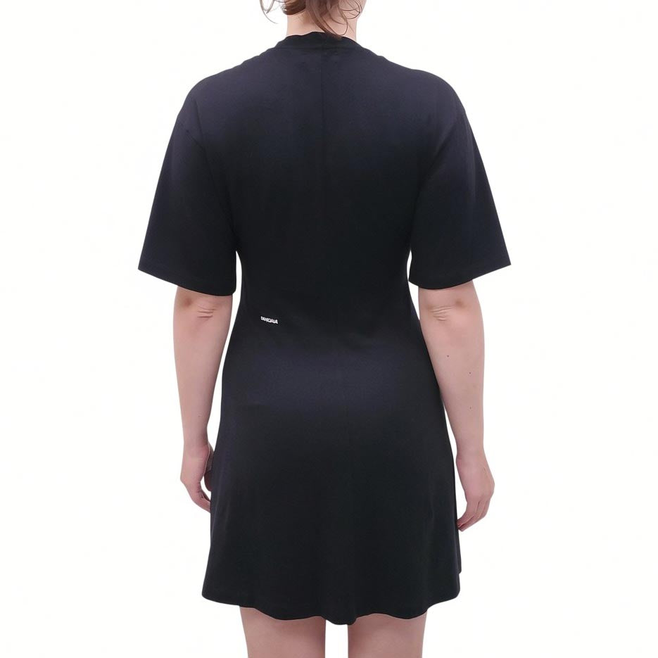 PANGAIA BLACK GRAPHIC T-SHIRT DRESS - SIZE M