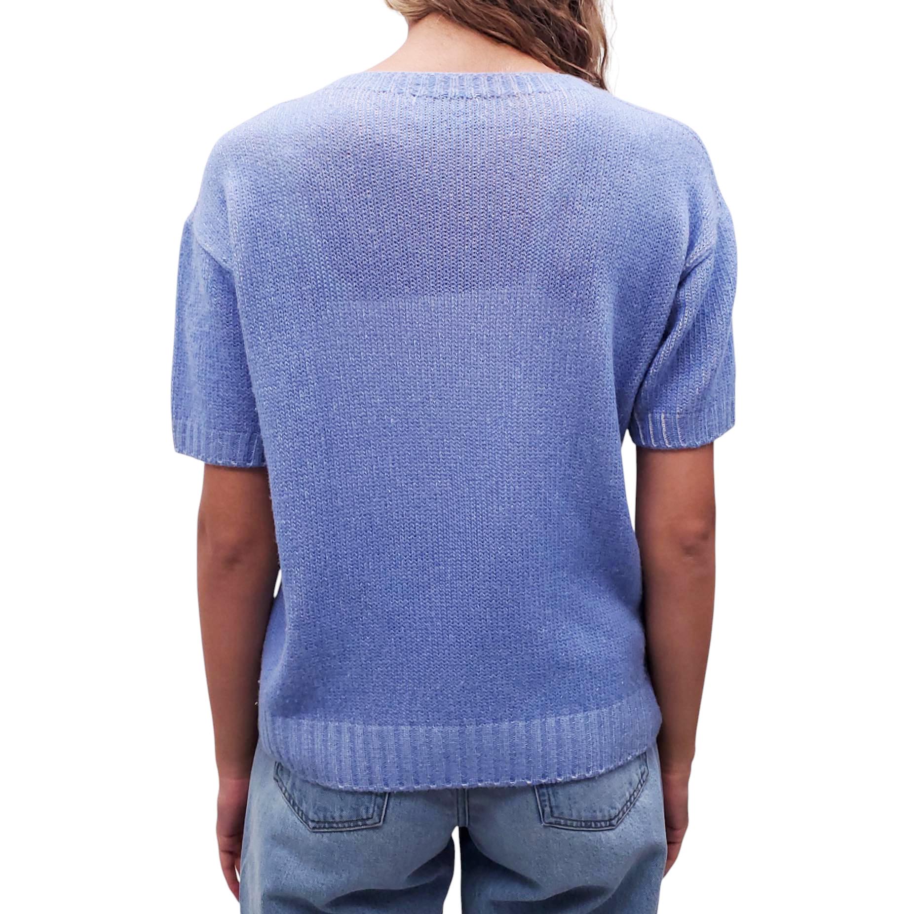 PRADA BABY BLUE T-SHIRT SWEATER - SIZE 40