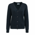 PRADA BLACK AND METALLIC GREEN CARDIGAN WITH SUEDE ELBOW PATCHES - SIZE 42