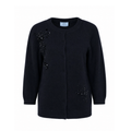 PRADA BLACK CASHMERE BEADED CARDIGAN - SIZE 44