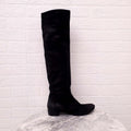 PRADA BLACK DISTRESSED BOOTS WITH GOLD ZIPPER - SIZE 36.5