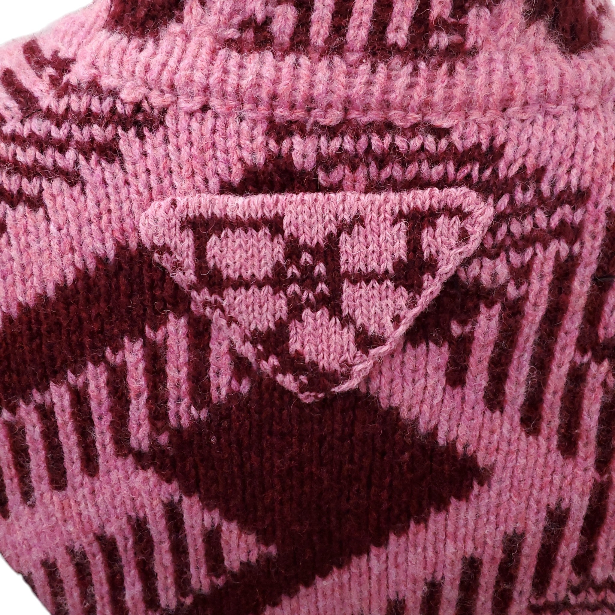 PRADA BLACK JUMPSUIT WITH PINK AND BURGUNDY SWEATER DETAIL - SIZE 38