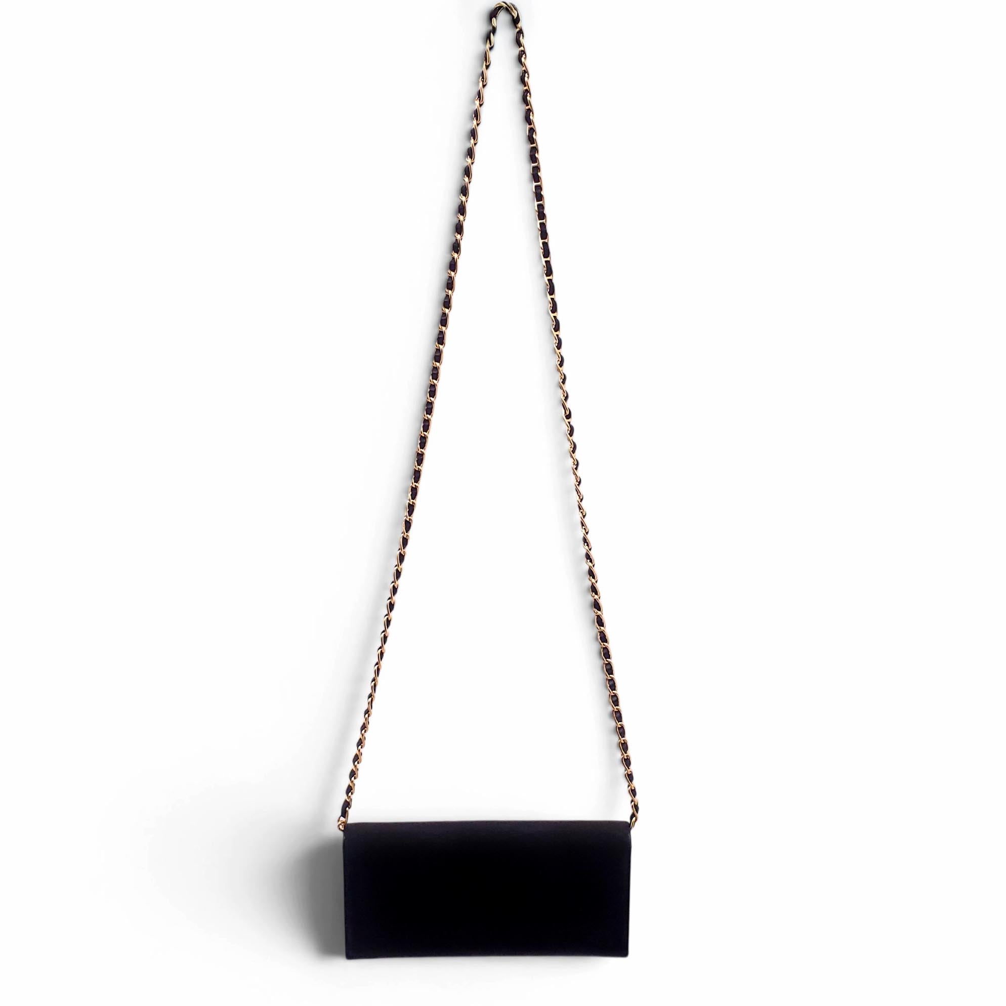 PRADA BLACK LEATHER WALLET ON A CHAIN