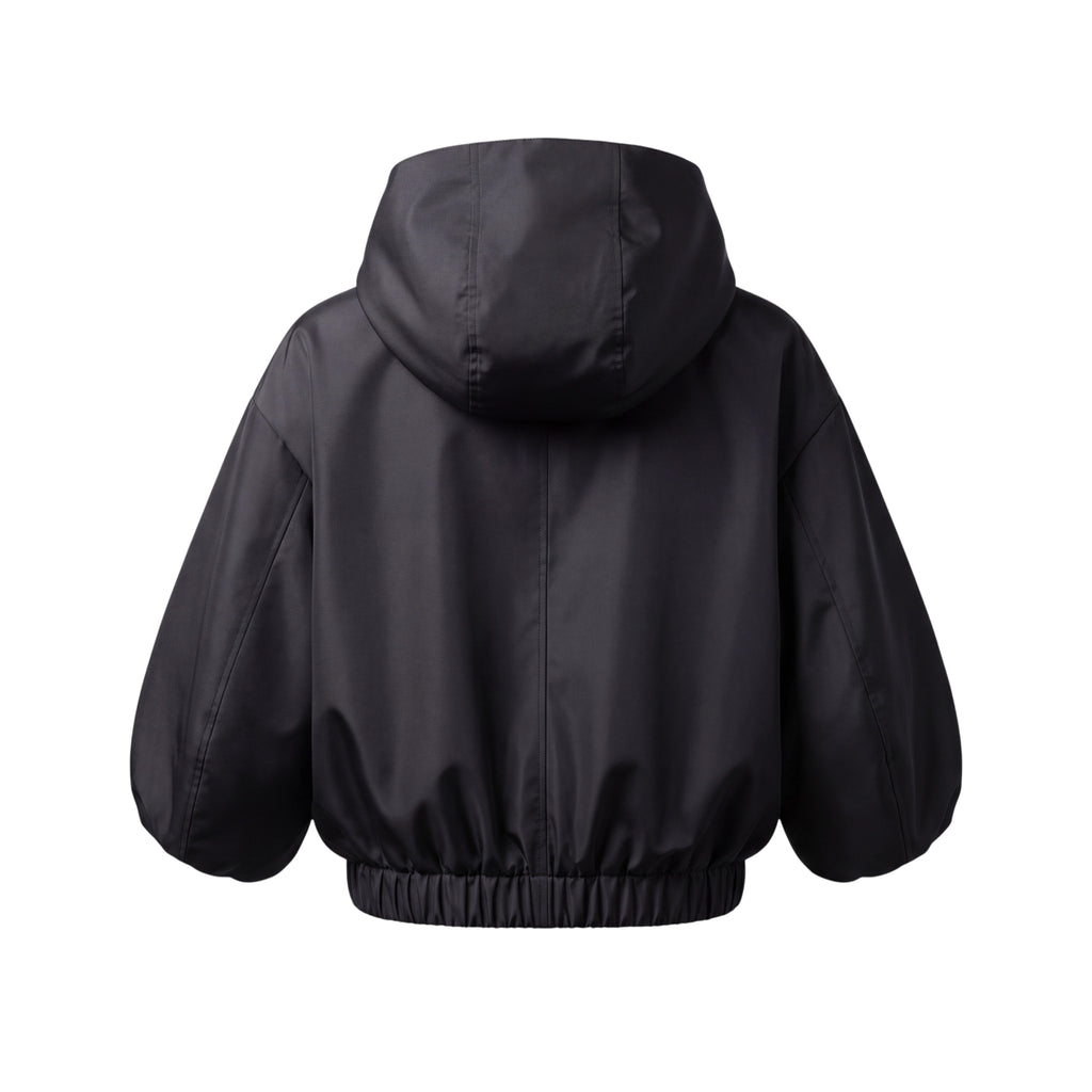 PRADA BLACK NYLON BUBBLE JACKET - SIZE 40