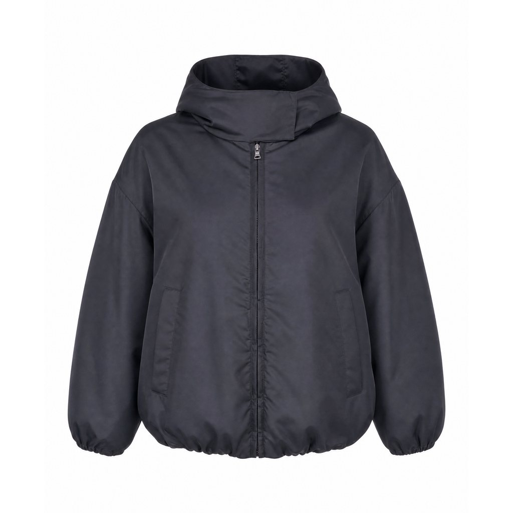 PRADA BLACK NYLON BUBBLE JACKET - SIZE 40