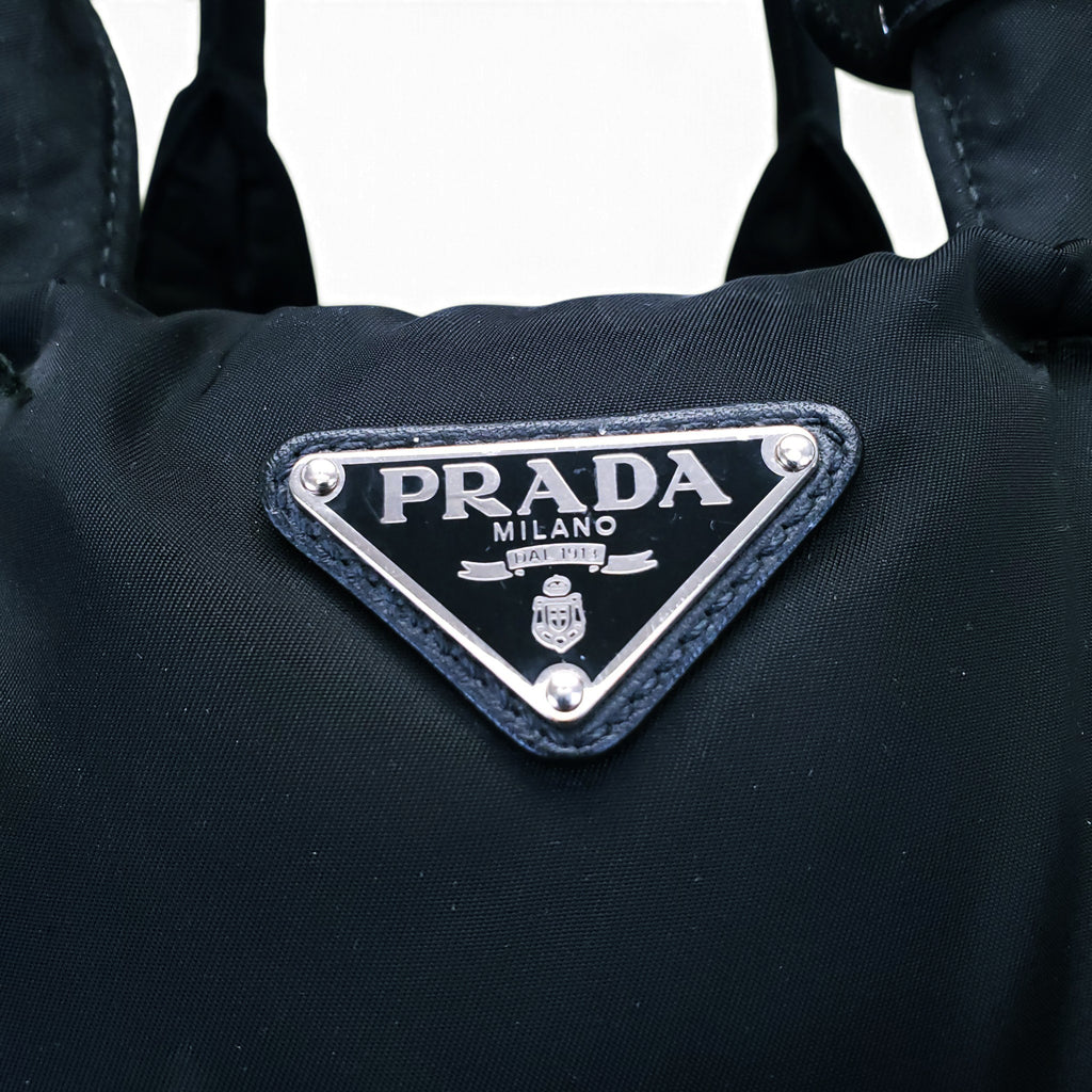 PRADA BLACK PUFFER TESSUTO BOMBER TOTE