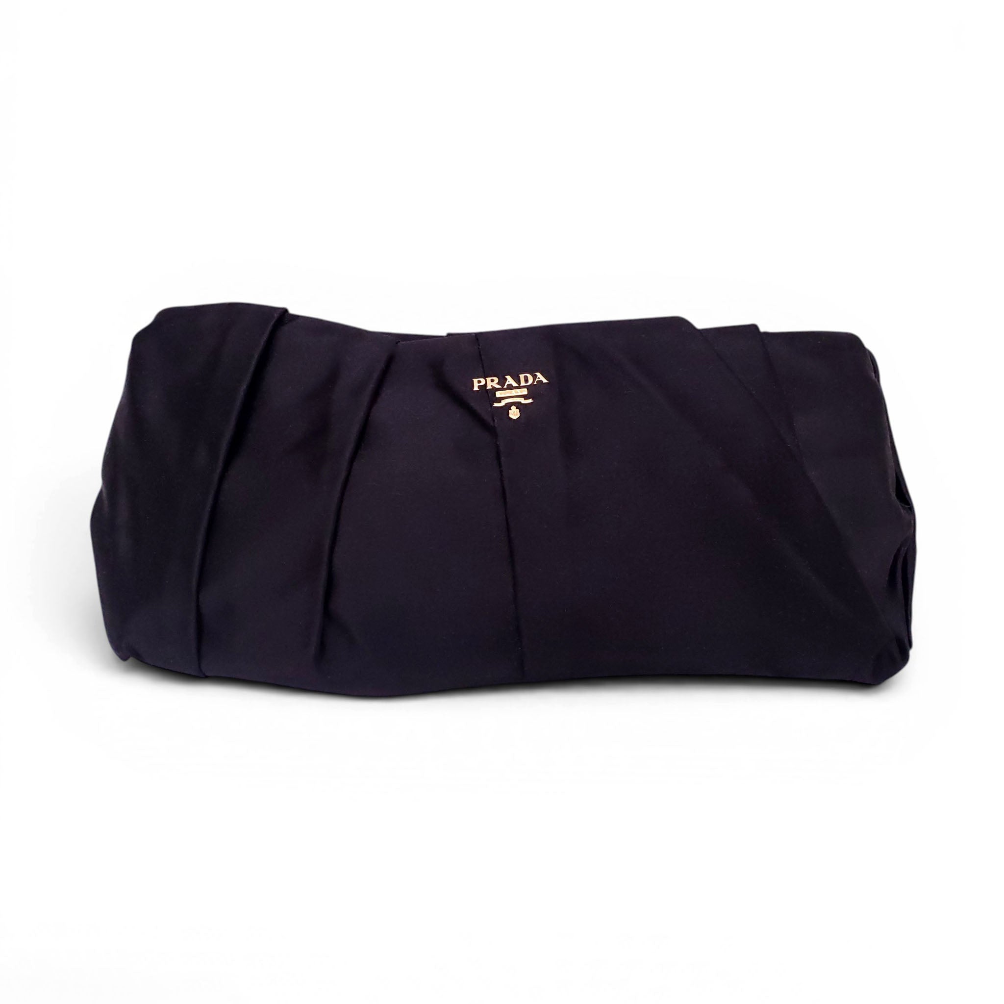 PRADA BLACK RUCHED CLUTCH