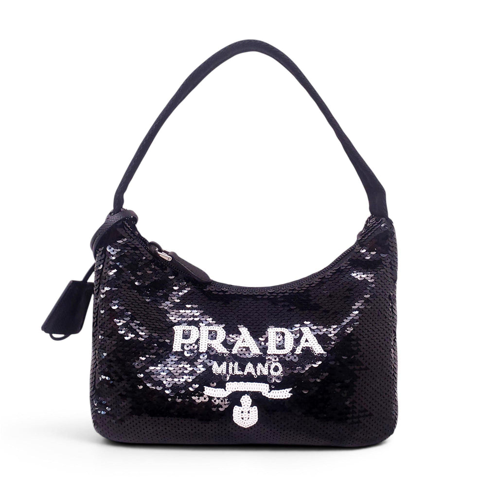 PRADA BLACK SEQUIN RE-EDITION BAG