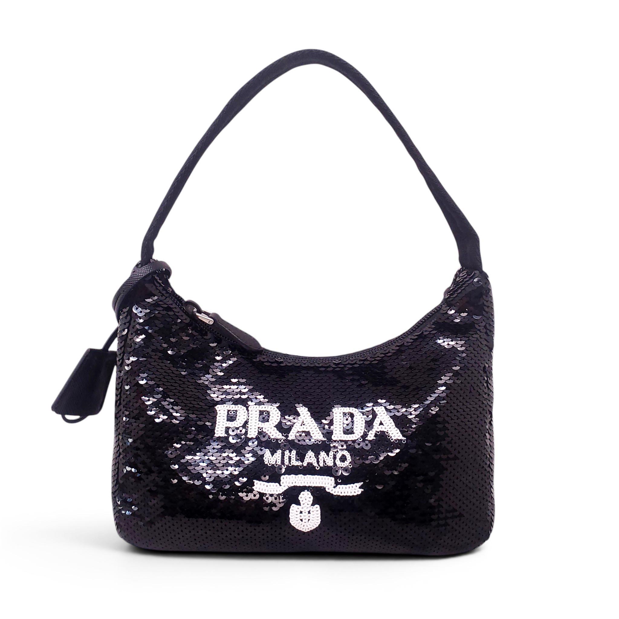 PRADA BLACK SEQUIN RE-EDITION BAG