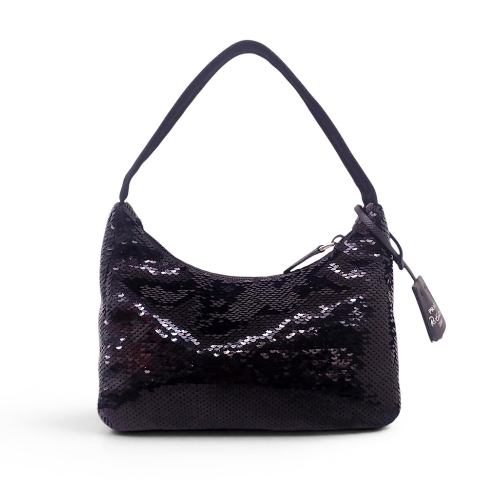 PRADA BLACK SEQUIN RE-EDITION BAG