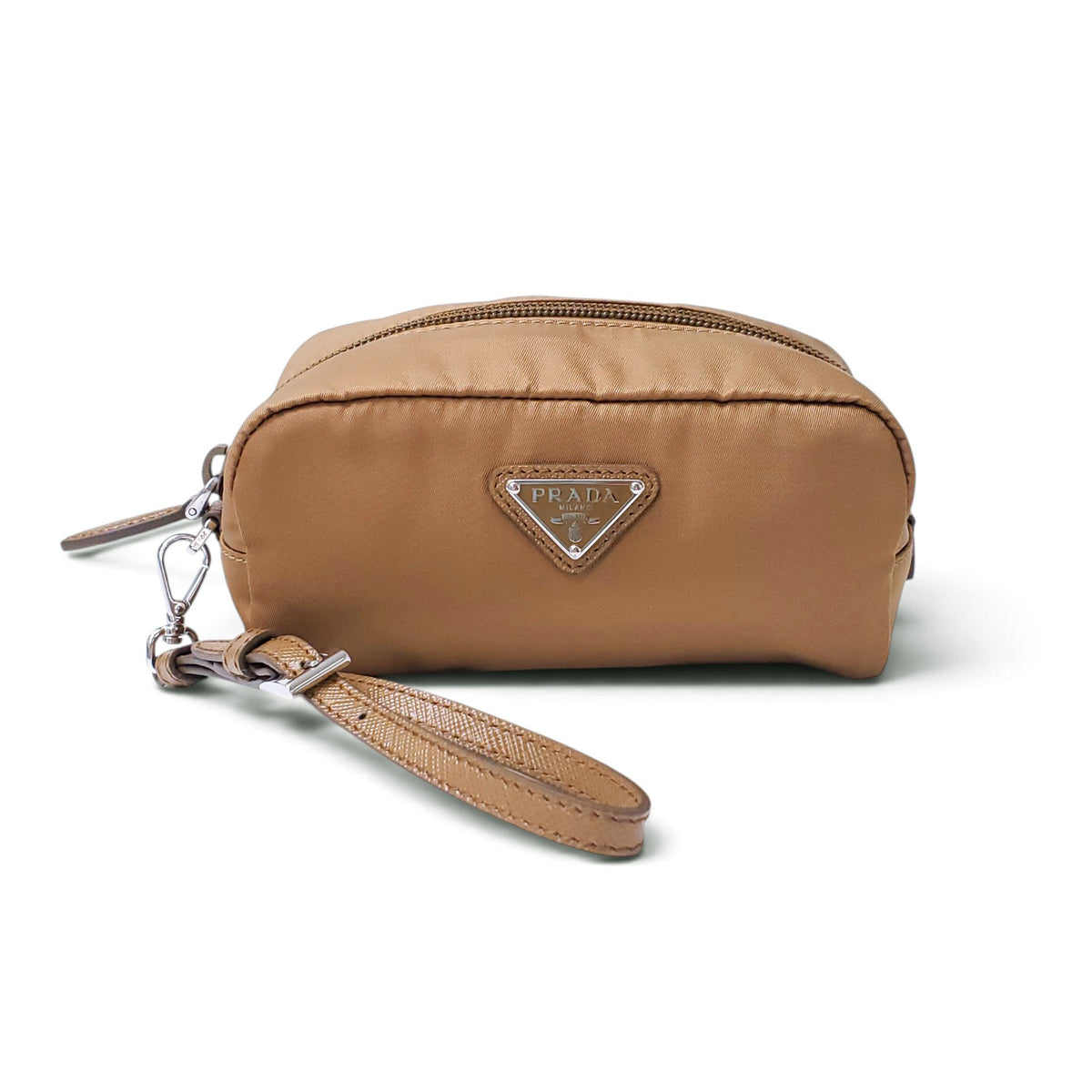 PRADA BROWN NYLON WRISTLET