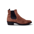 PRADA BROWN SUEDE CHELSEA BOOTS WITH LOGO - SIZE 38