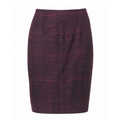 PRADA BURGUNDY TWEED SKIRT WITH PLAID LINING - SIZE 40