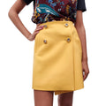 PRADA CANARY YELLOW SKIRT WITH BUTTON DETAIL - SIZE 40