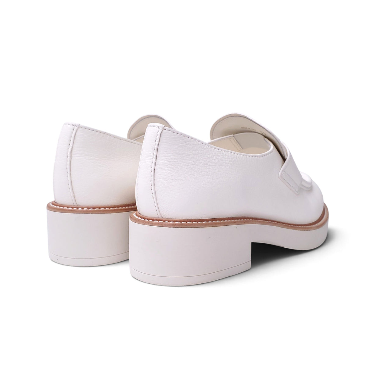 PRADA CREAM LOGO LOAFERS - SIZE 39