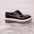 PRADA ESPADRILLES SNEAKERS WITH RHINESTONE DETAILS - SIZE 39