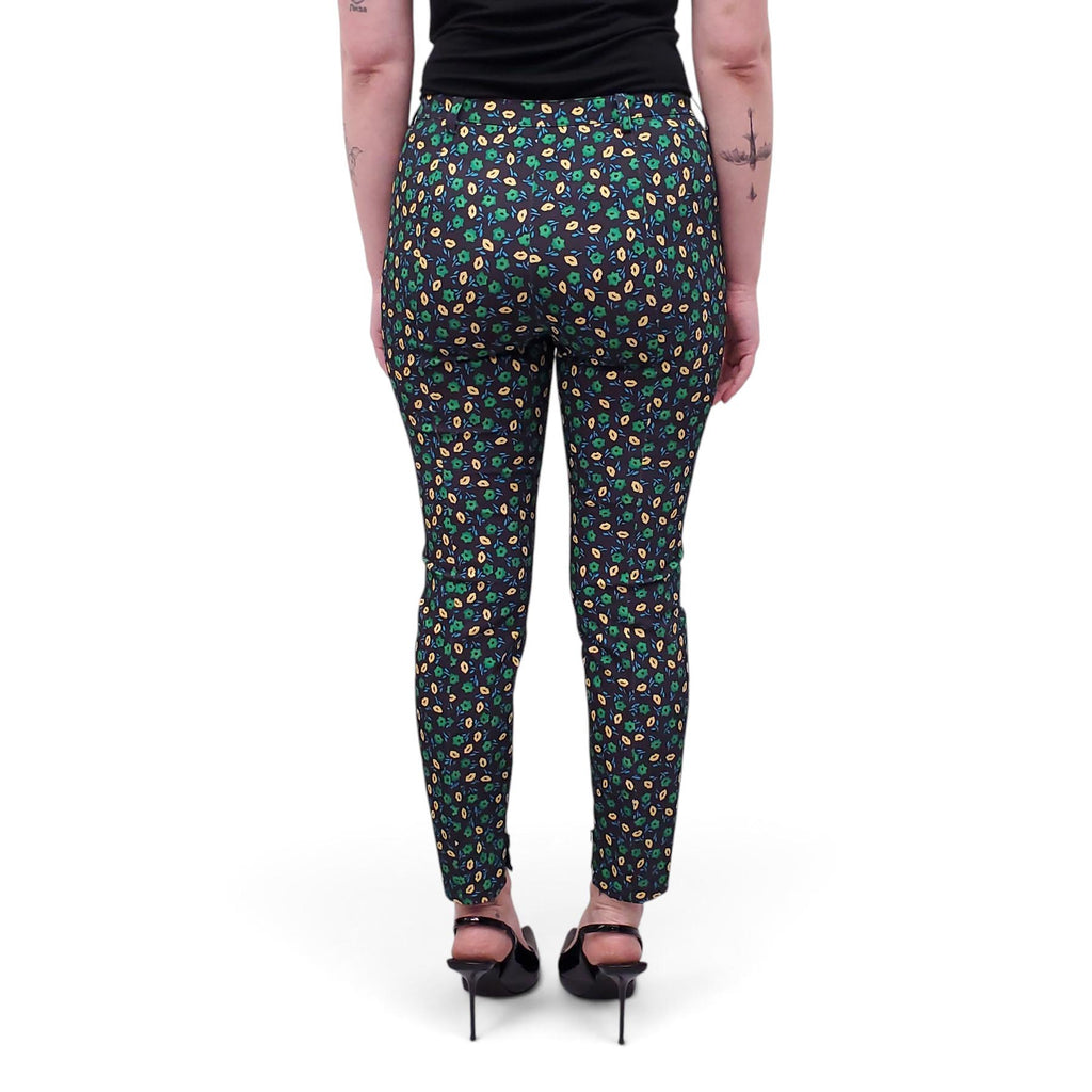 PRADA GREEN AND YELLOW FLORAL PANTS  - SIZE 38