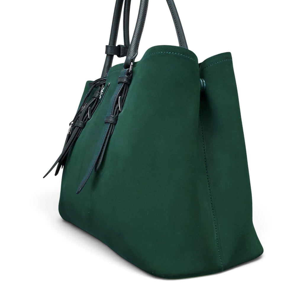 PRADA SAFFIANO CUIR LEATHER DOUBLE BAG MEDIUM