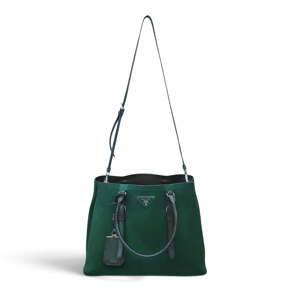 PRADA SAFFIANO CUIR LEATHER DOUBLE BAG MEDIUM