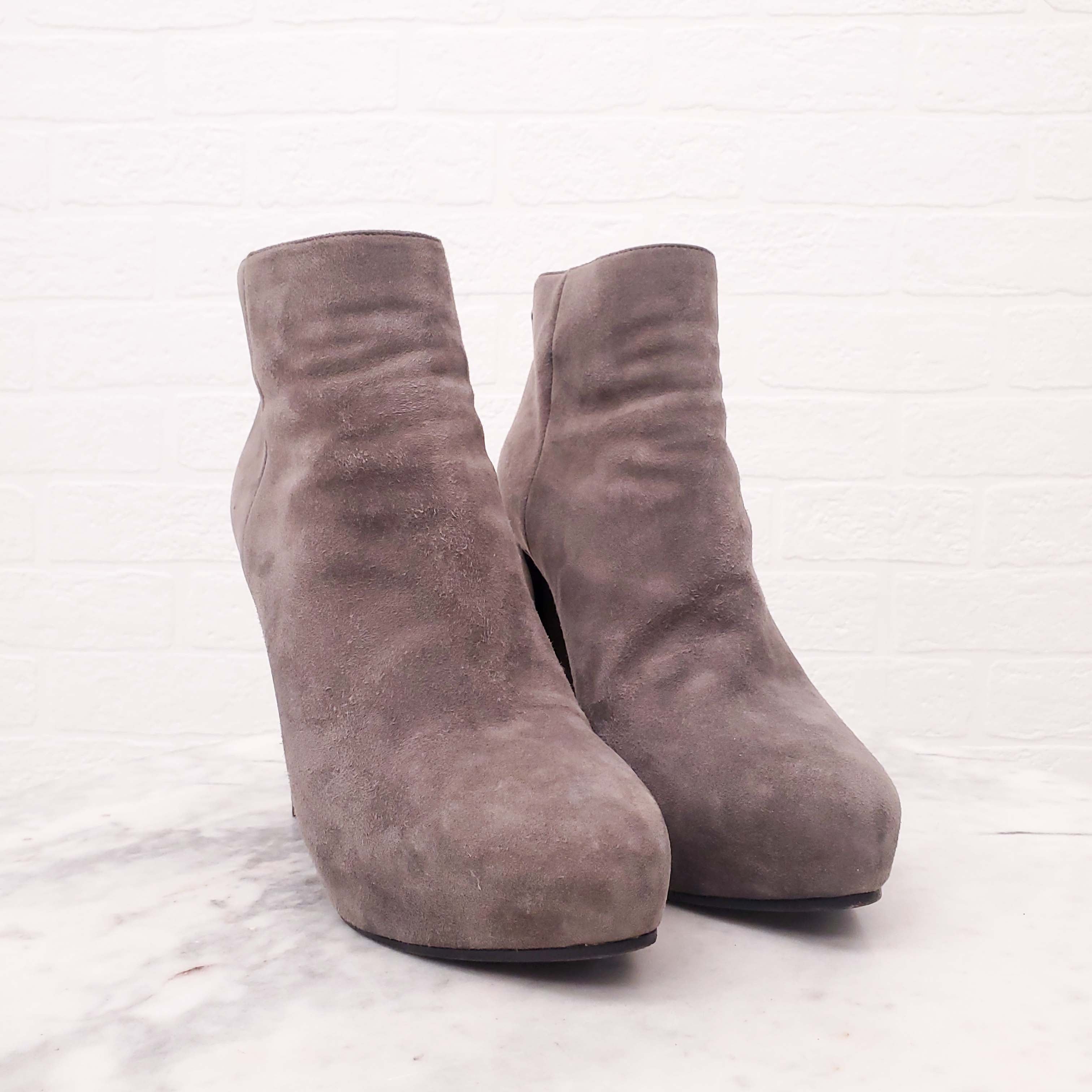 PRADA GREY SUEDE BOOTIES - SIZE 37.5