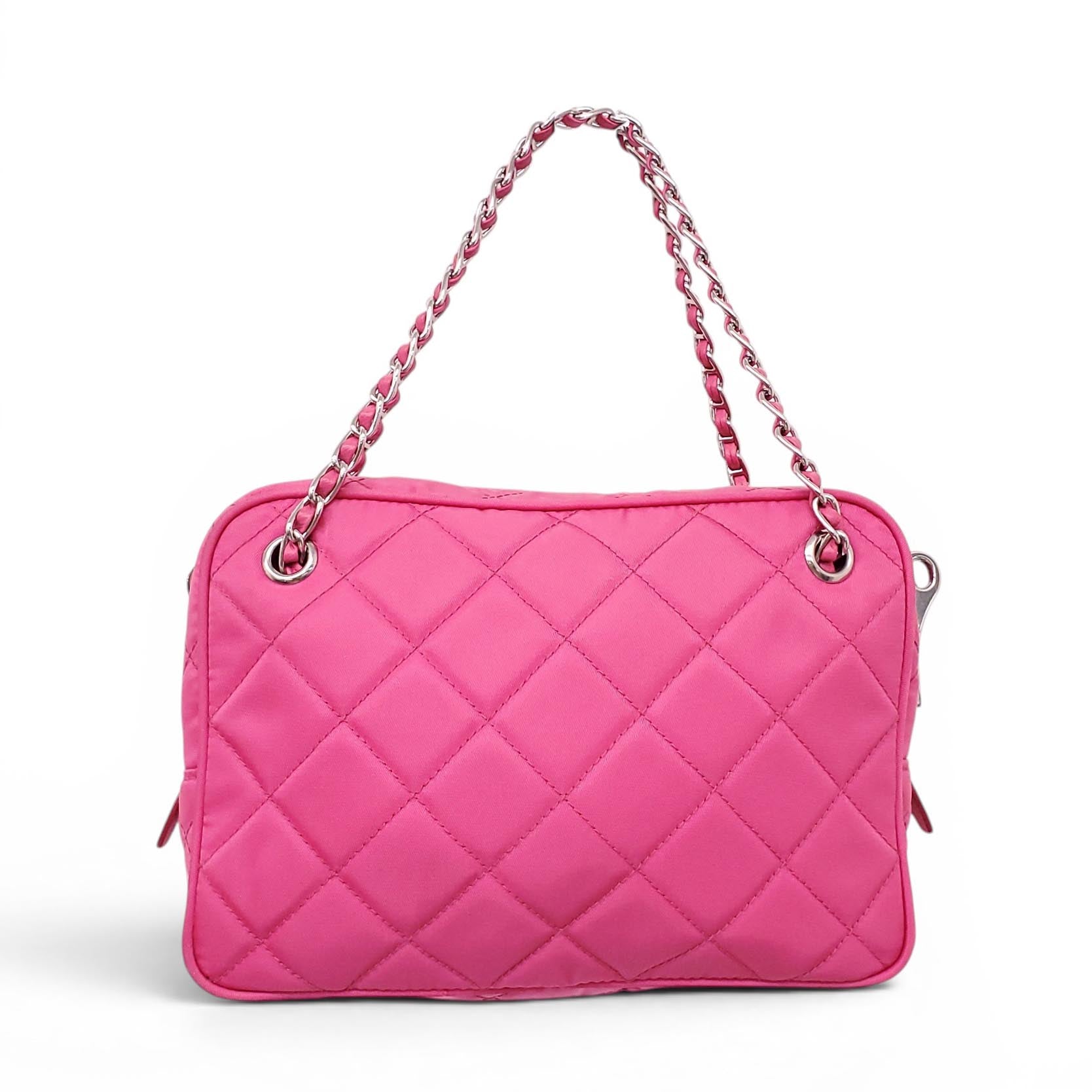 PRADA HOT PINK QUILTED NYLON PURSE
