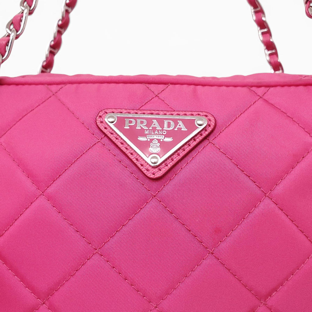 PRADA HOT PINK QUILTED NYLON PURSE