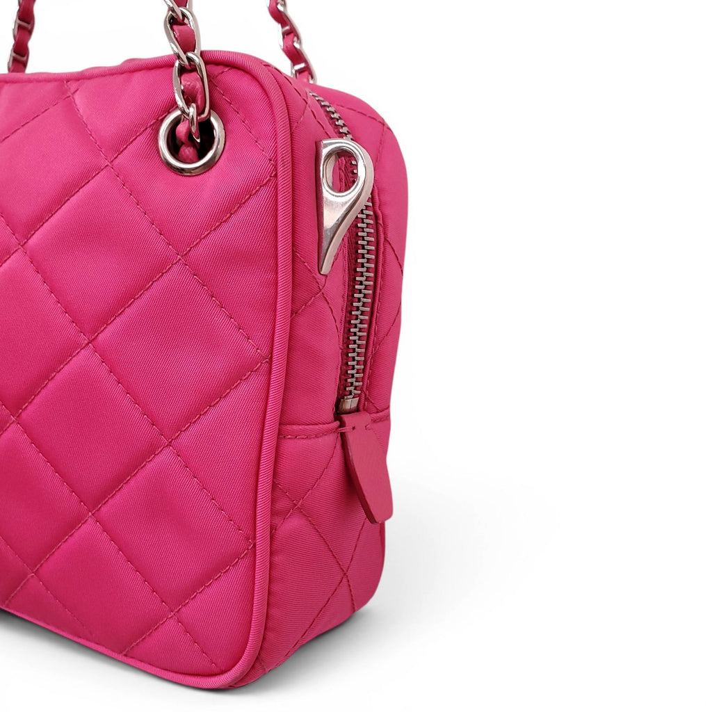 PRADA HOT PINK QUILTED NYLON PURSE