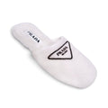 PRADA LOGO SHEARLING LOGO MULES - SIZE 38.5