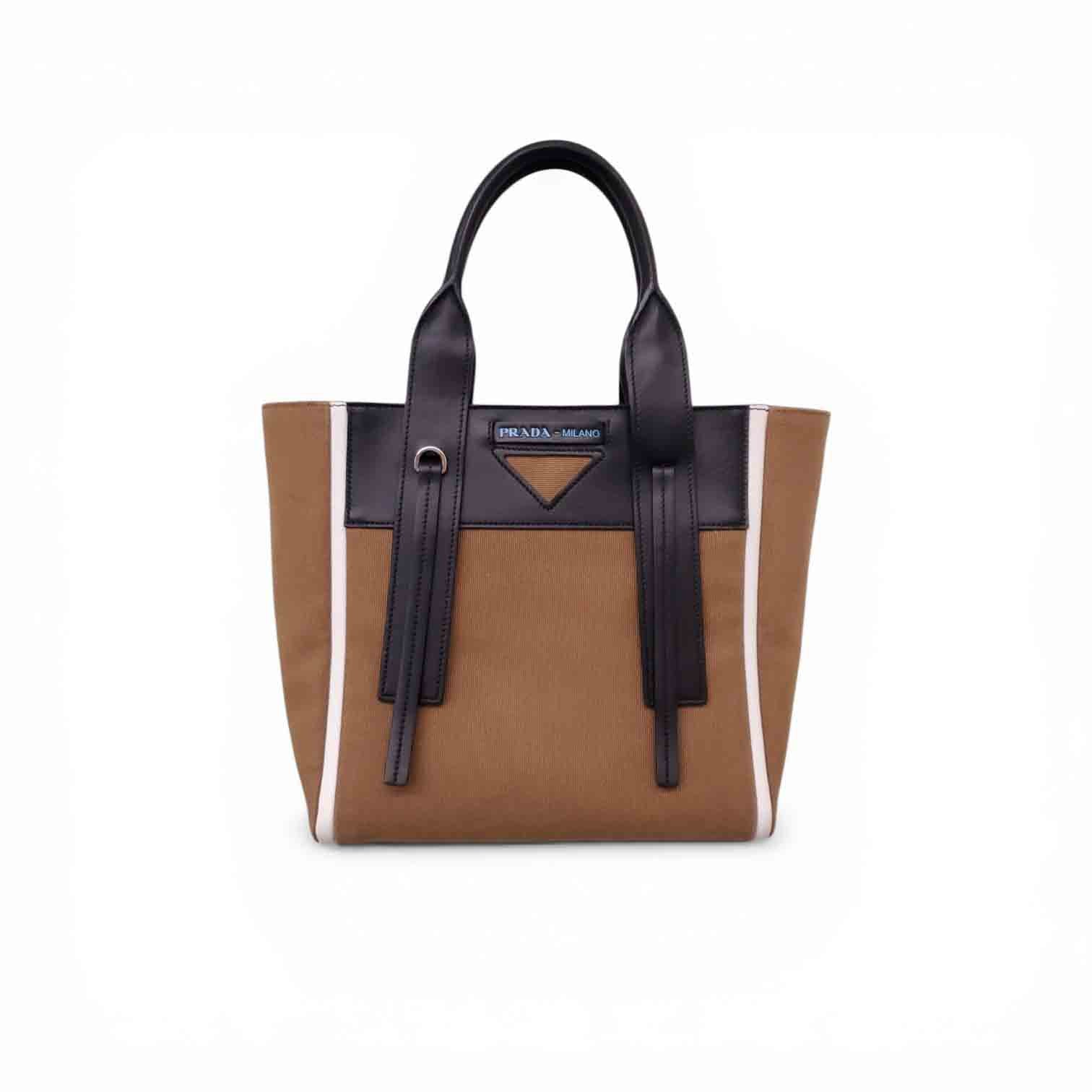 PRADA OUVERTURE CANVAS CROSSBODY TOTE