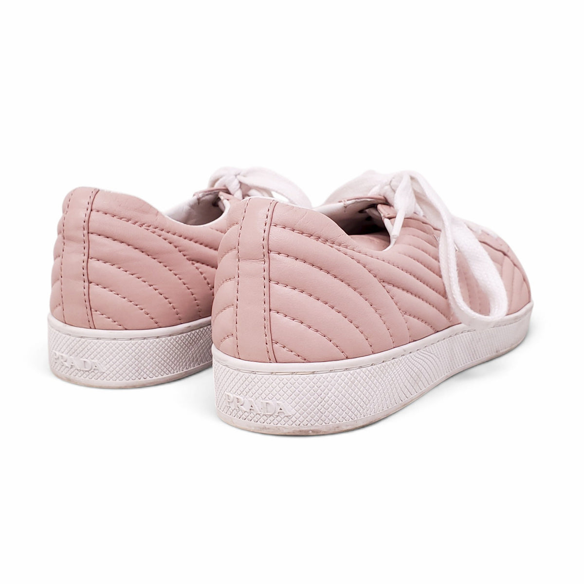 PRADA PINK LOGO SNEAKERS - SIZE 38