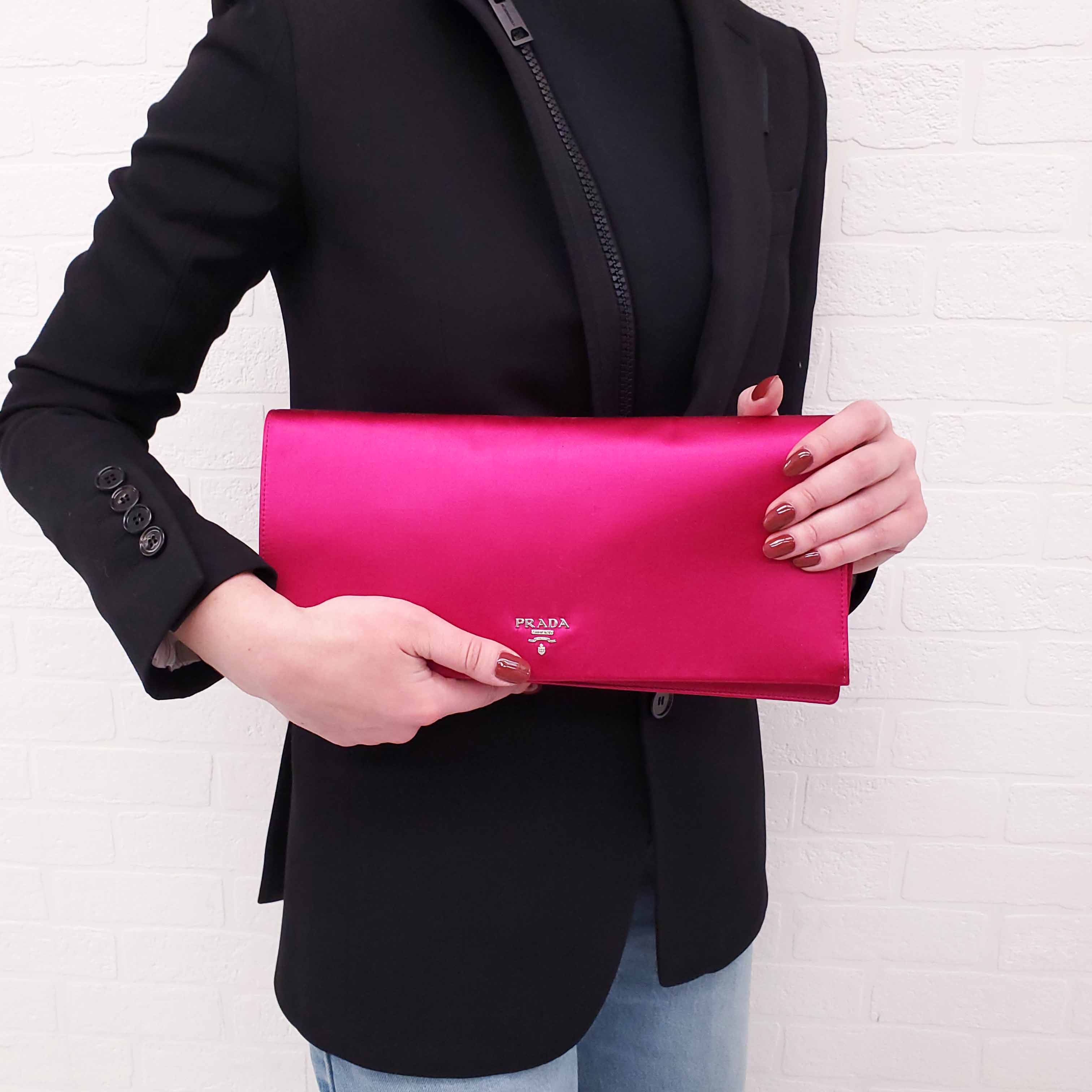 PRADA PINK SATIN CLUTCH