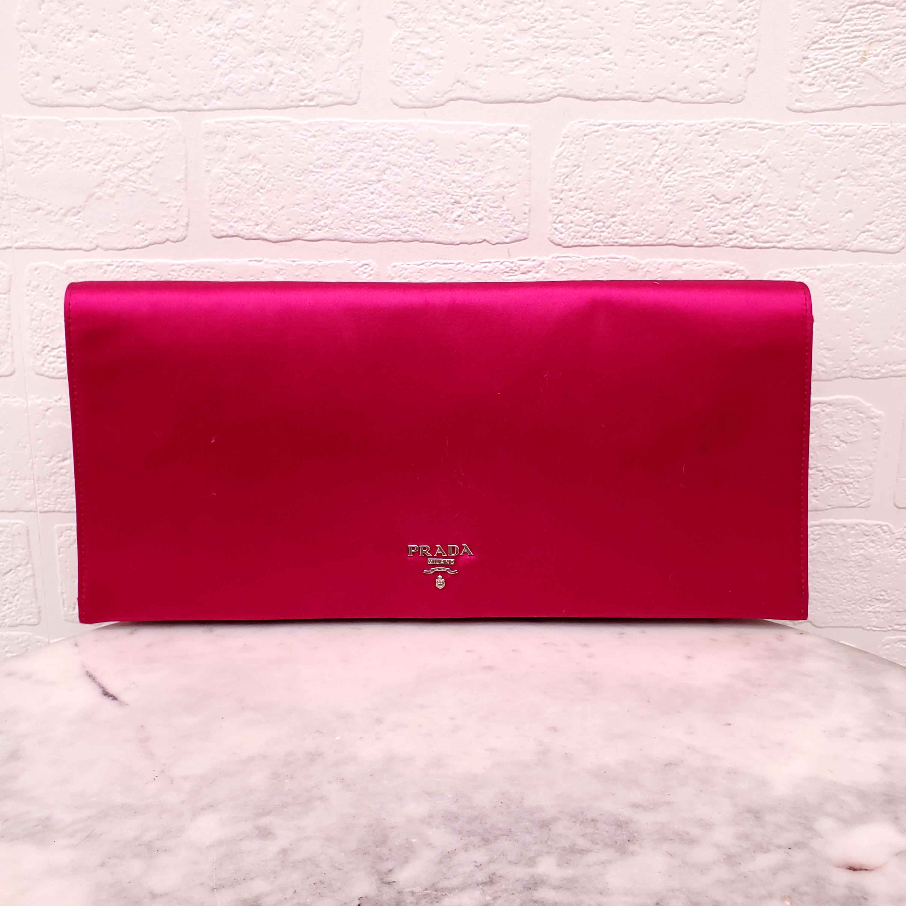 PRADA PINK SATIN CLUTCH