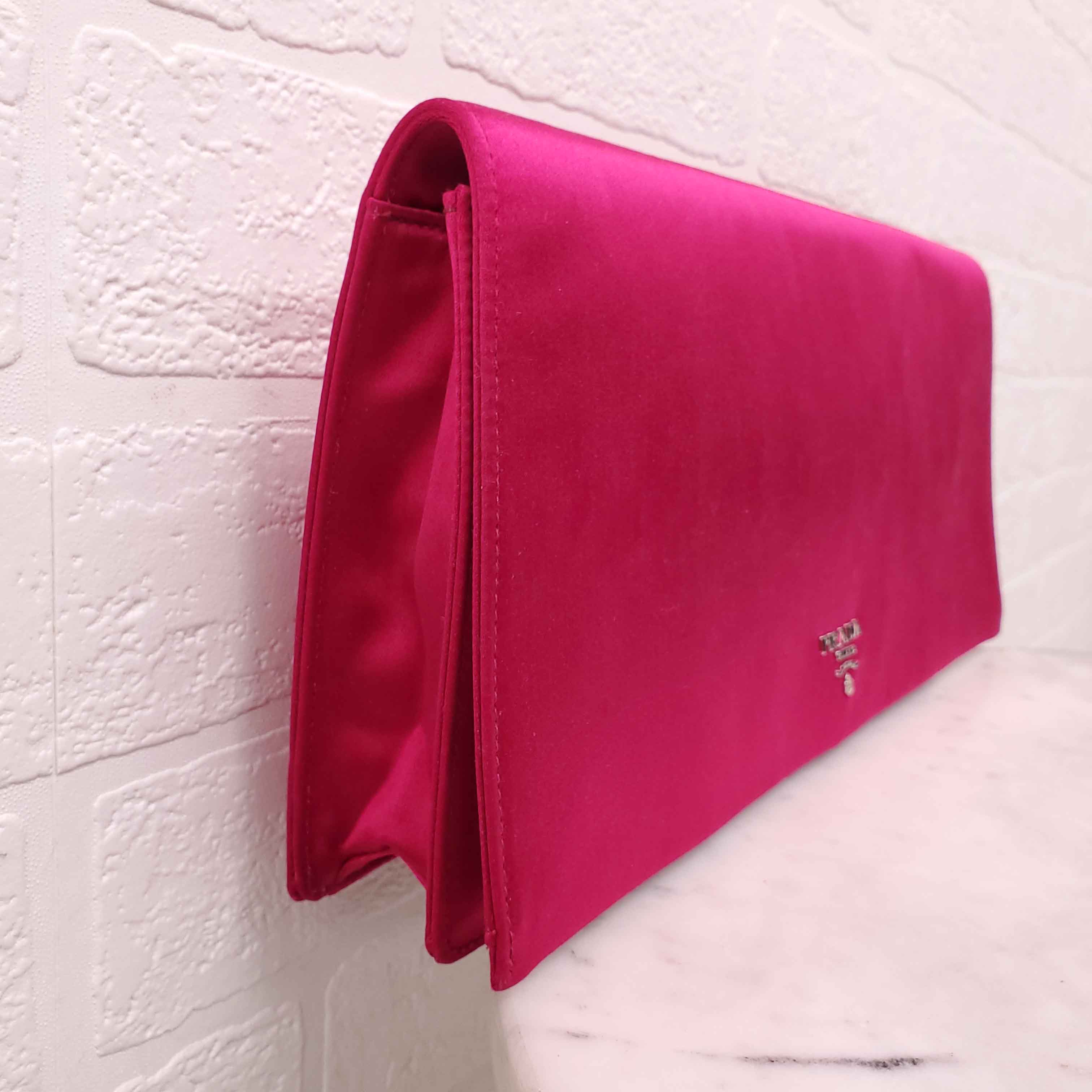 PRADA PINK SATIN CLUTCH