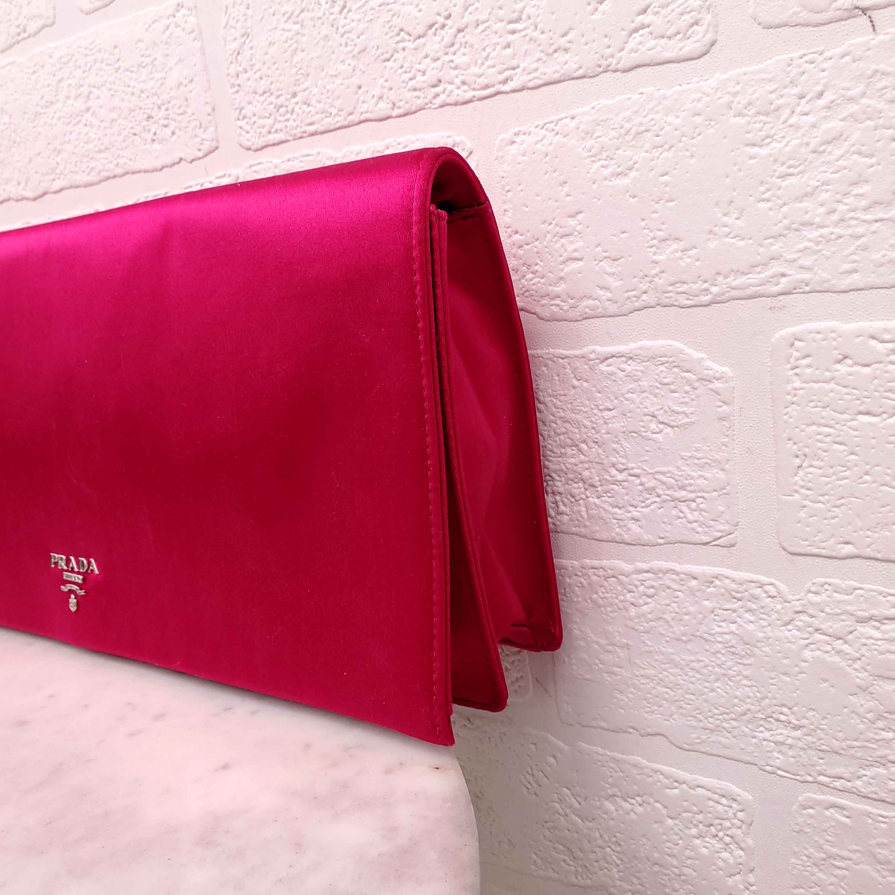 PRADA PINK SATIN CLUTCH