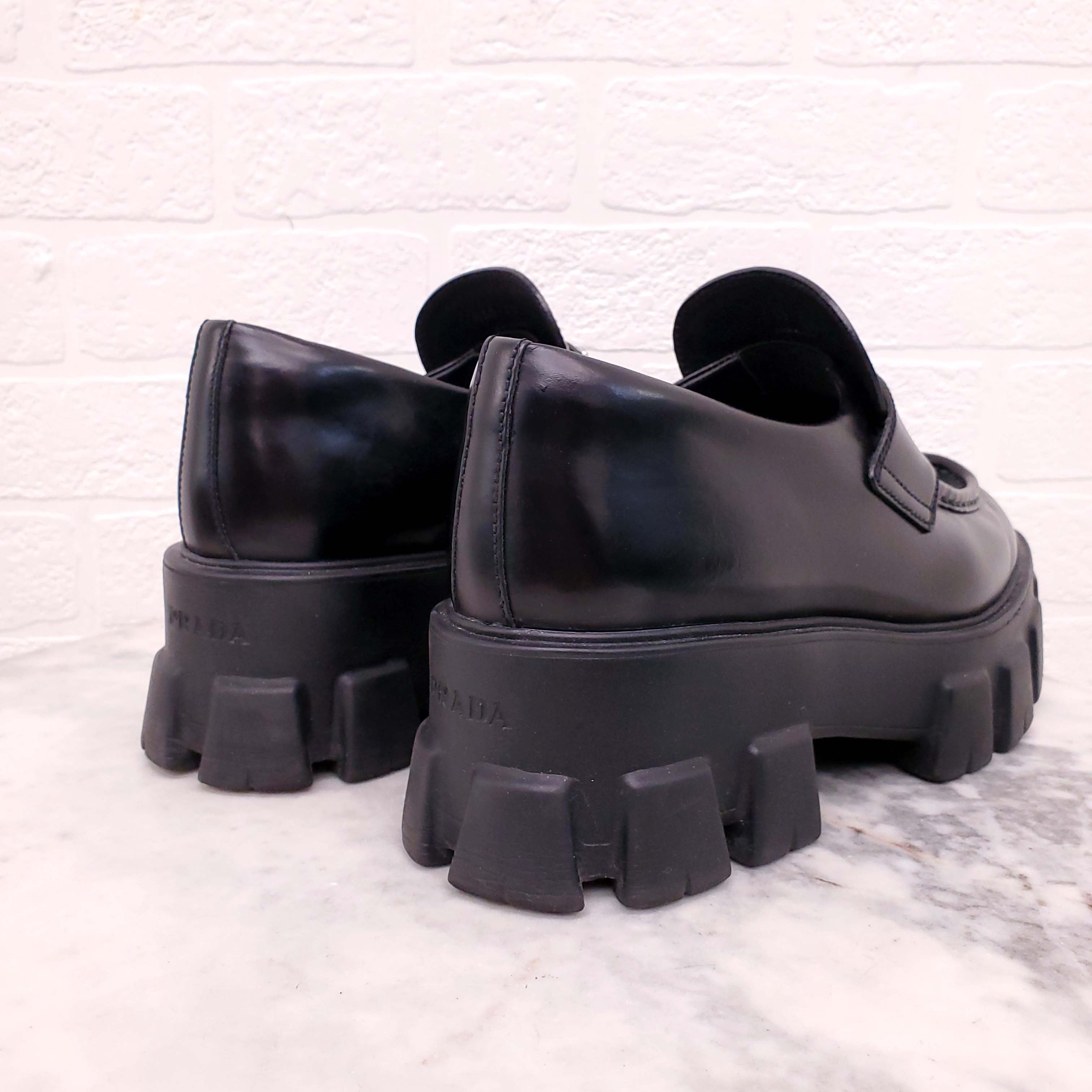 PRADA PLATFORM LOAFERS - SIZE 40