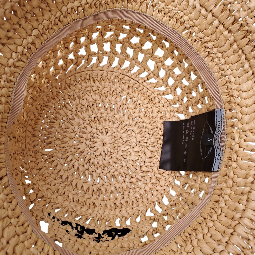 PRADA RAFFIA LOGO HAT