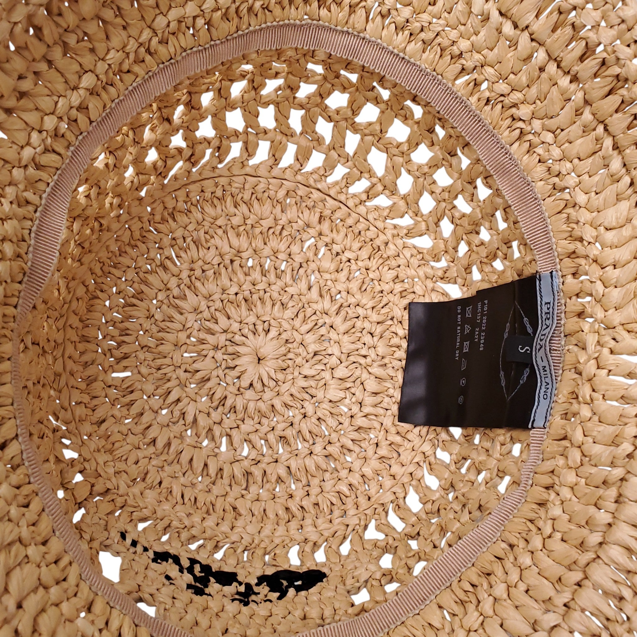 PRADA RAFFIA LOGO HAT
