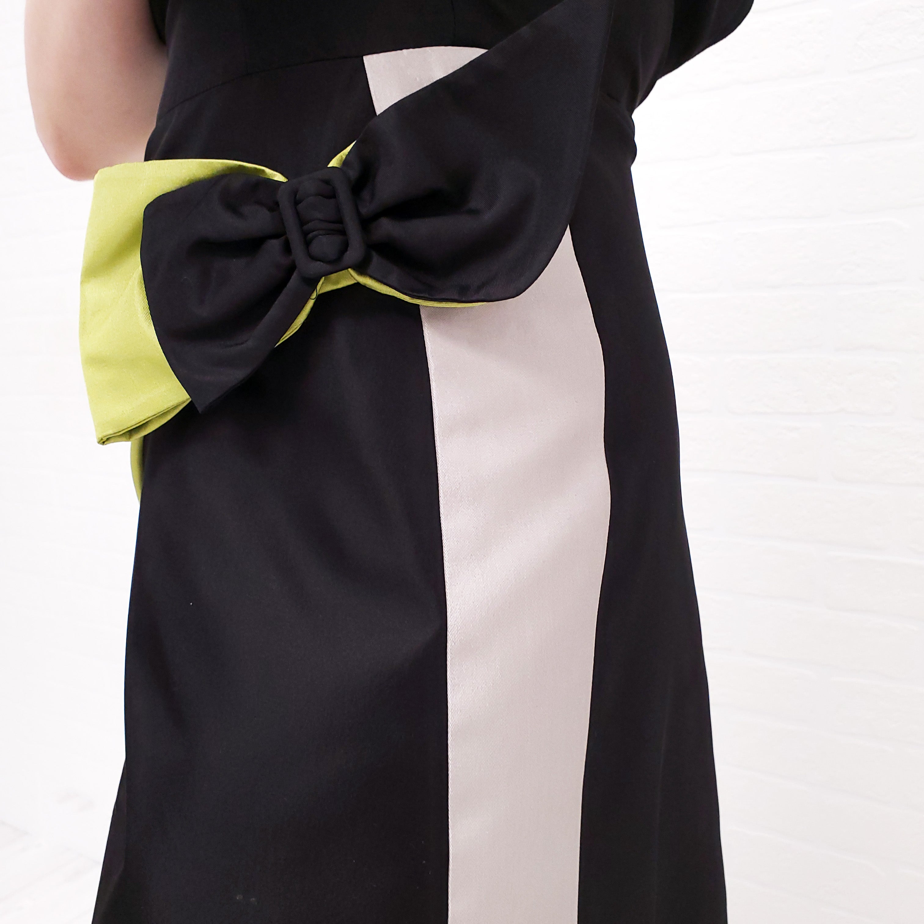 PRADA SATIN DRESS WITH BOW - SIZE 38