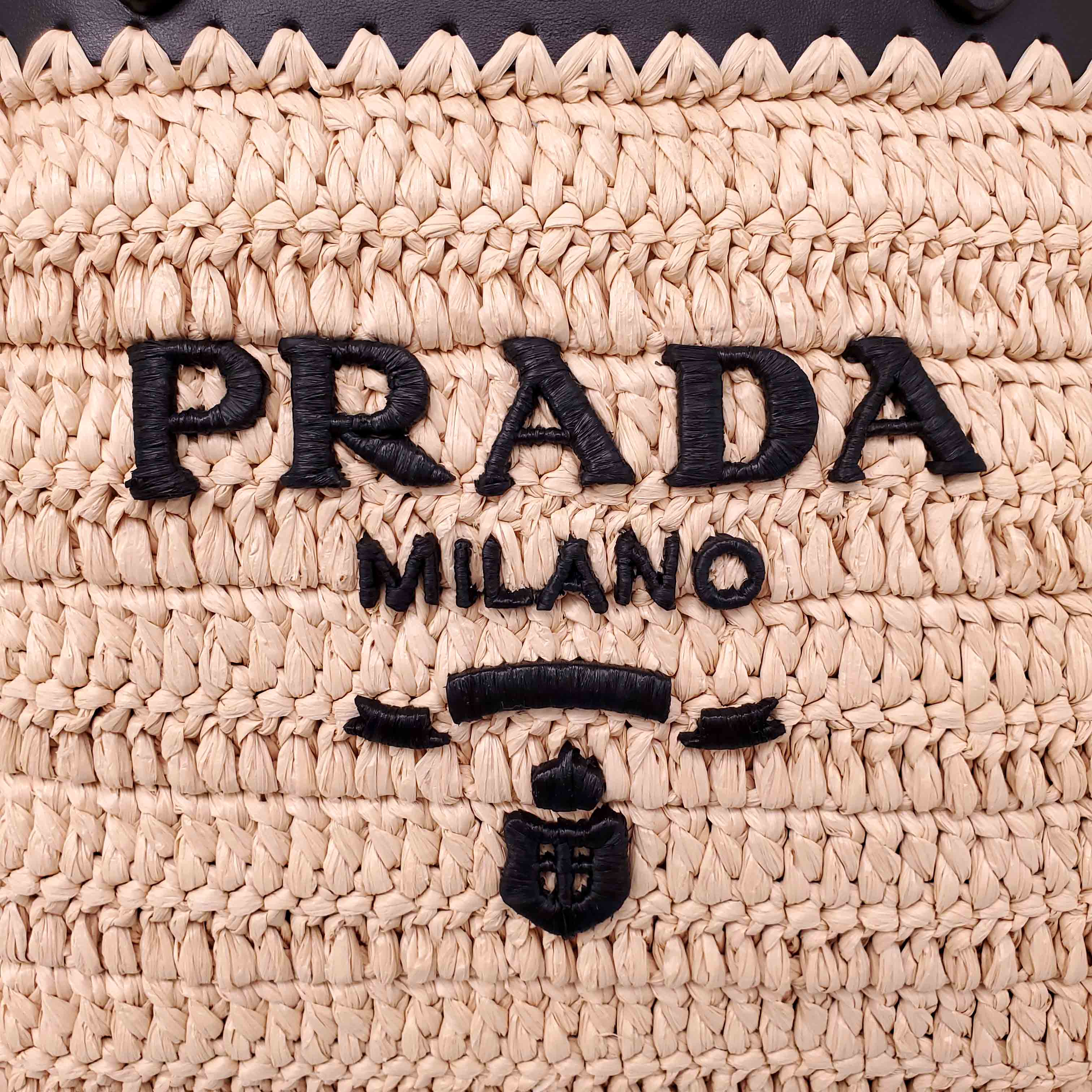 PRADA SMALL CROCHET RAFFIA BAG