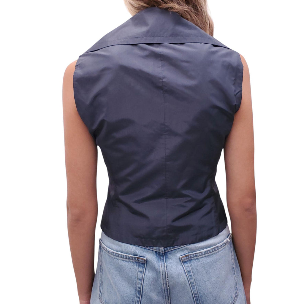 PRADA VEST WITH LARGE LAPEL DETAIL - SIZE 42