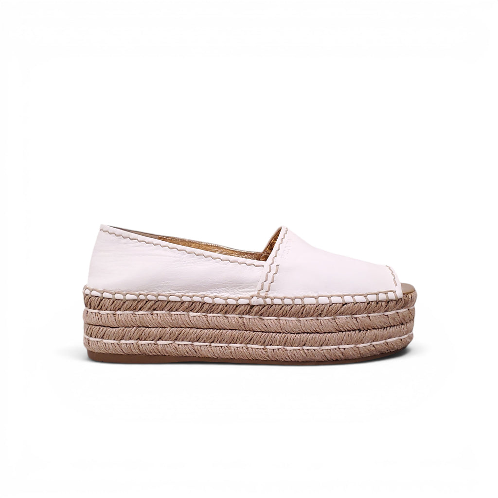 PRADA WHITE ESPADRILLES - SIZE 37.5